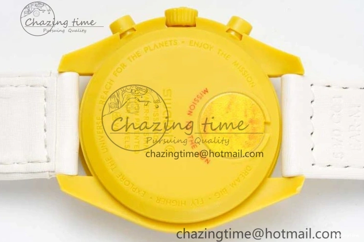 1223 Speedmaster Misson To The Sun 1:1 Best Edition Yellow Dial On Nylon Strap Quartz FlexibleFit 7855